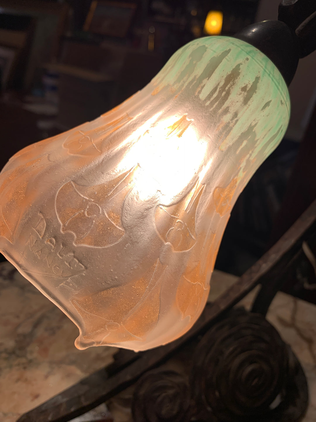 ドーム兄弟（ドームナンシー）アールデコ様式花紋テーブルランプ