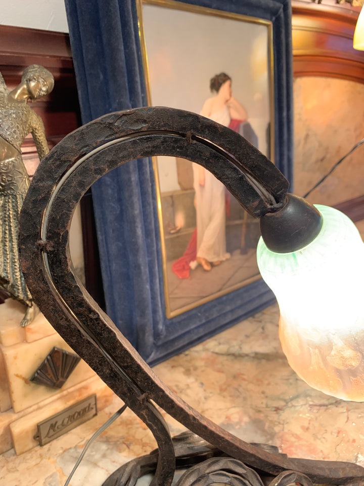 ドーム兄弟（ドームナンシー）アールデコ様式花紋テーブルランプ