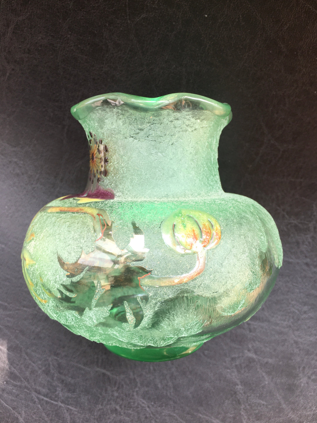 エミールガレ 初期作品 エナメルガラスの花紋花瓶