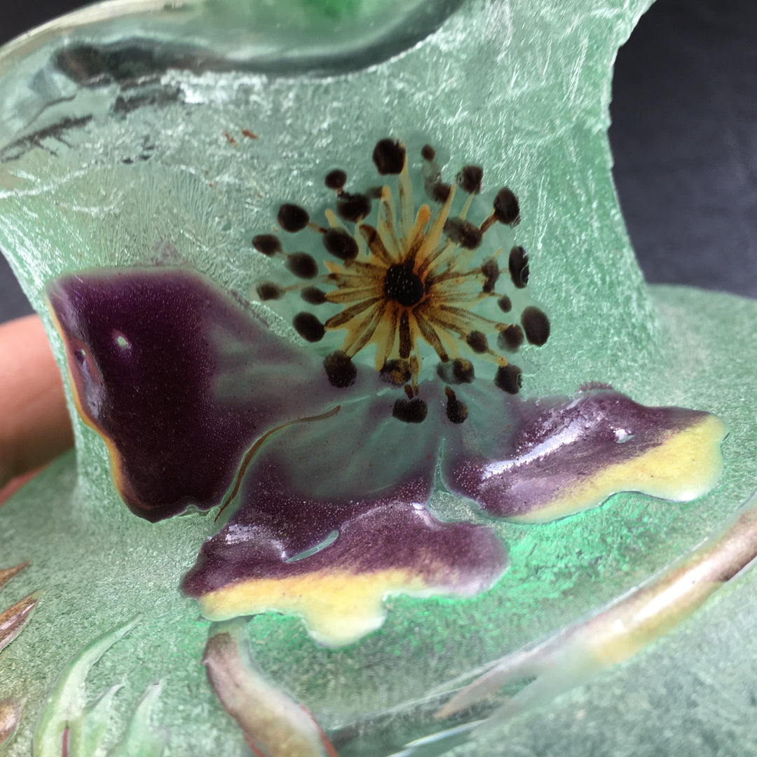 エミールガレ 初期作品 エナメルガラスの花紋花瓶