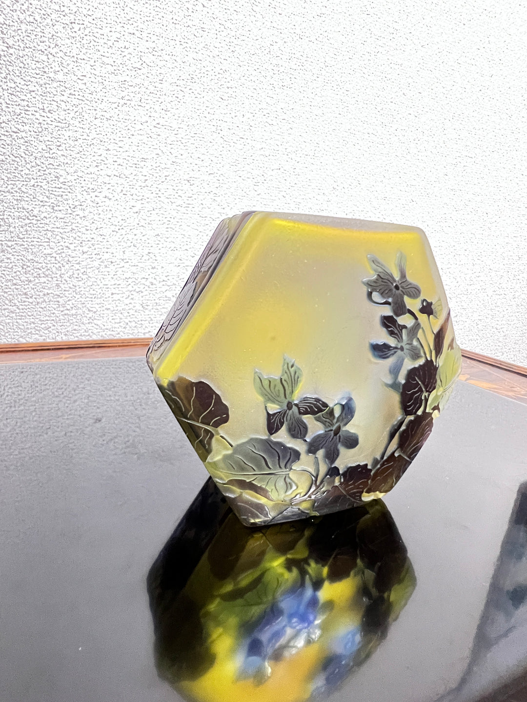 エミールガレ スミレの花のオクタゴン型小物入れ（ボンボニエール）アールヌーボー期