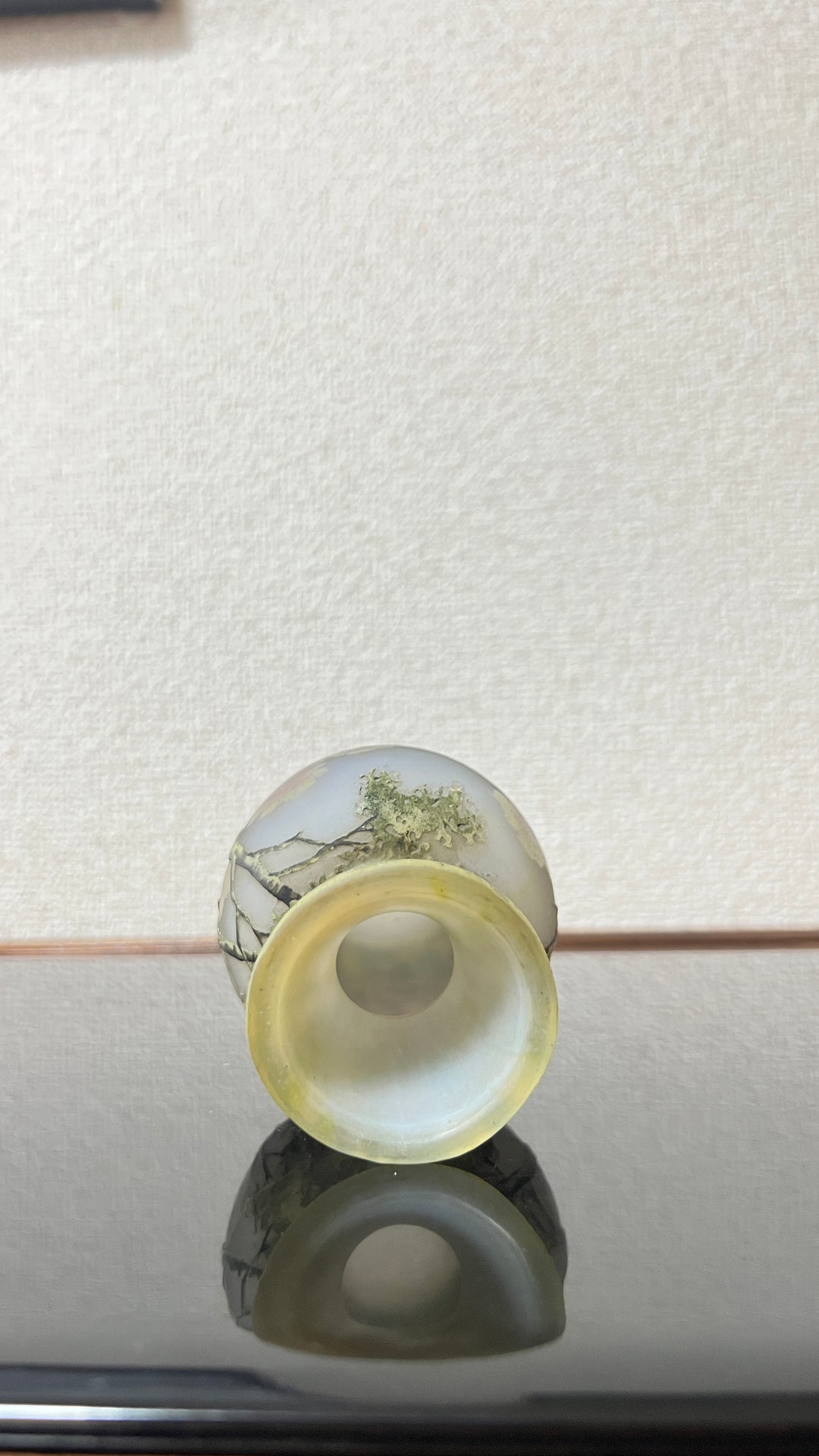 ドーム兄弟（ドームナンシー）白樺の木が描かれた風景のコロン型花瓶　アールヌーボー期