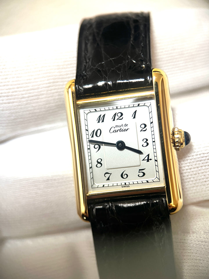 マスト ドゥ カルティエ タンク ブレゲインデックス文字盤 SMサイズ スターリングシルバーに18Kヴェルメイユ