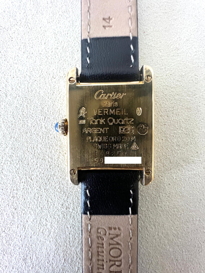 マスト ドゥ カルティエ タンク　レディースヴィンテージウォッチSMサイズ スターリングシルバーに18Kヴェルメイユ