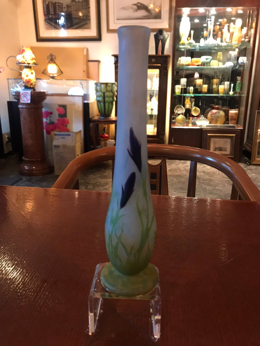 ドームナンシー（ドーム兄弟） リンドウの花の花瓶　アート作品