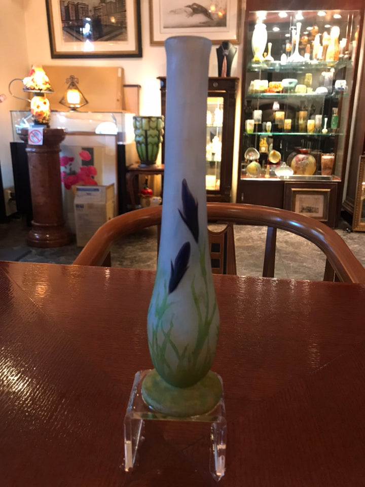 ドームナンシー（ドーム兄弟） リンドウの花の花瓶　アート作品