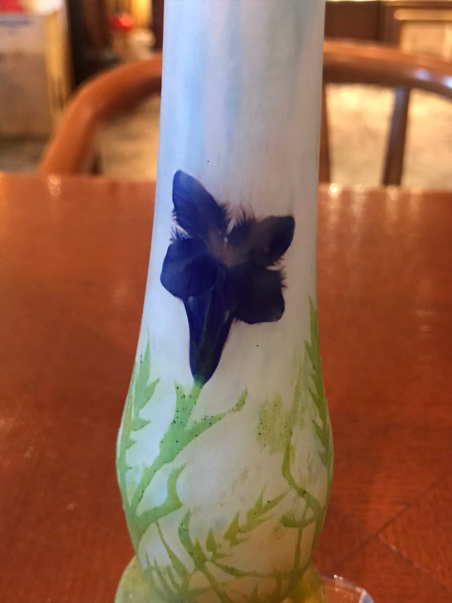 ドームナンシー（ドーム兄弟） リンドウの花の花瓶　アート作品