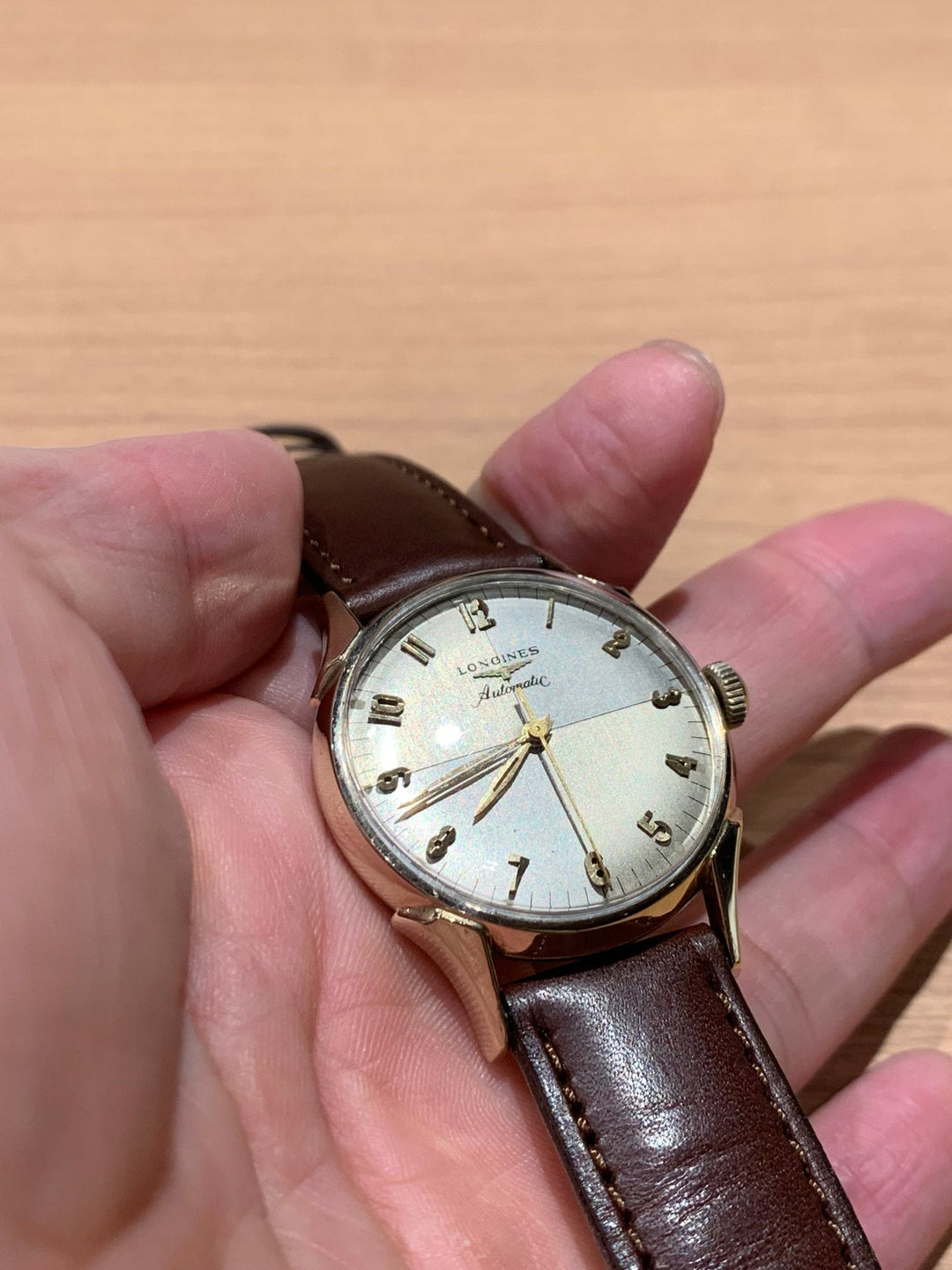 1957年製　10K　ロンジン ツートンゼファーダイヤル 自動巻きヴィンテージ腕時計 19AS