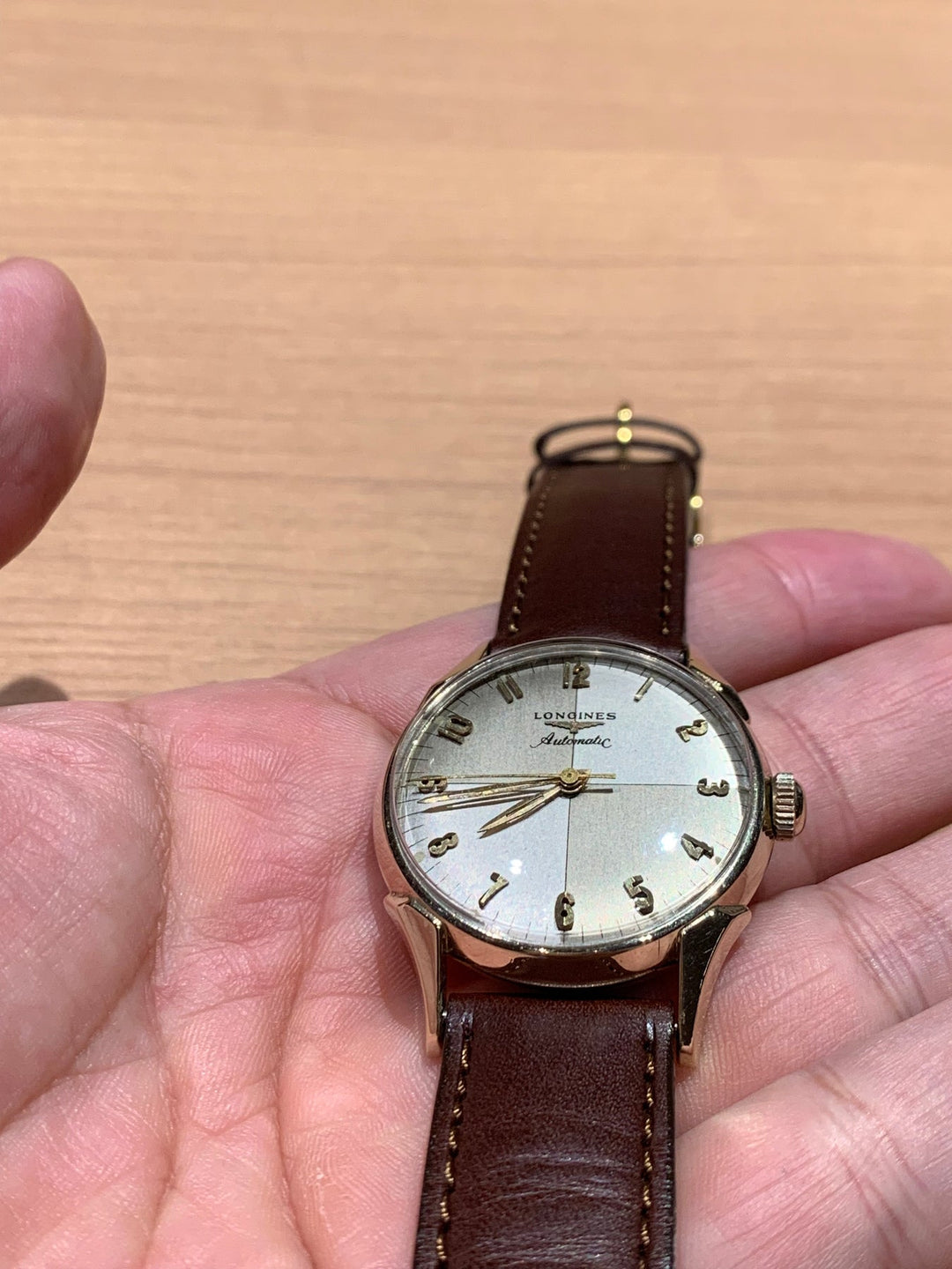 1957年製　10K　ロンジン ツートンゼファーダイヤル 自動巻きヴィンテージ腕時計 19AS