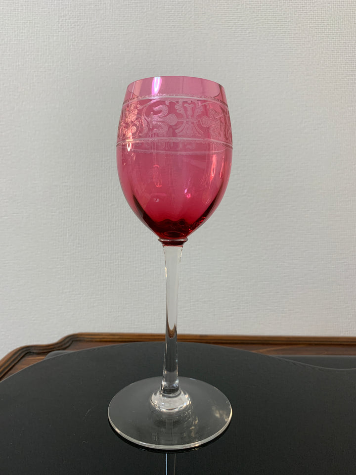 オールドバカラ　メディシス　ワイングラス　アメジスト（レッド）クリスタル