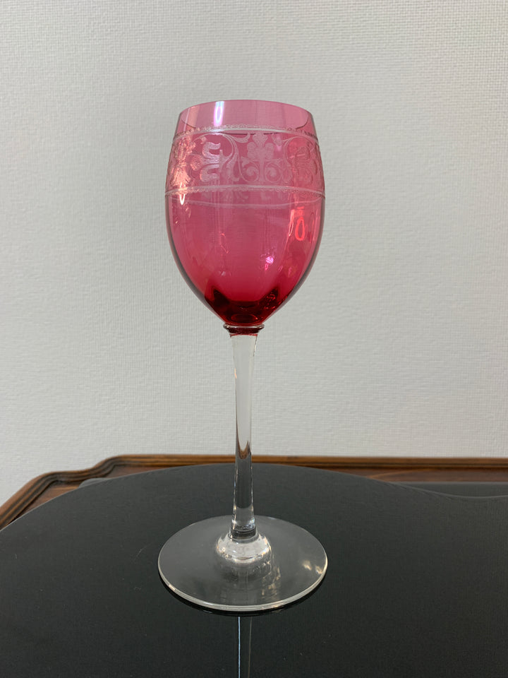 オールドバカラ　メディシス　ワイングラス　アメジスト（レッド）クリスタル