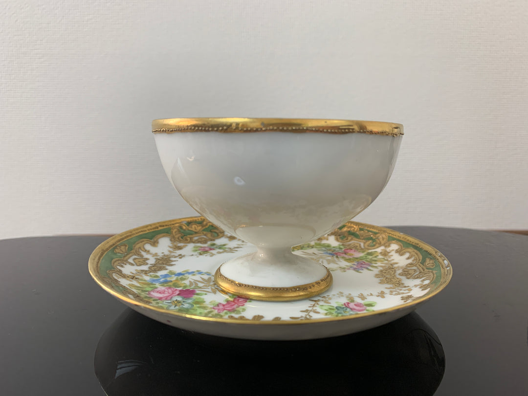 オールドノリタケ アールヌーボー様式 ピンクローズと金彩のティーカップ２