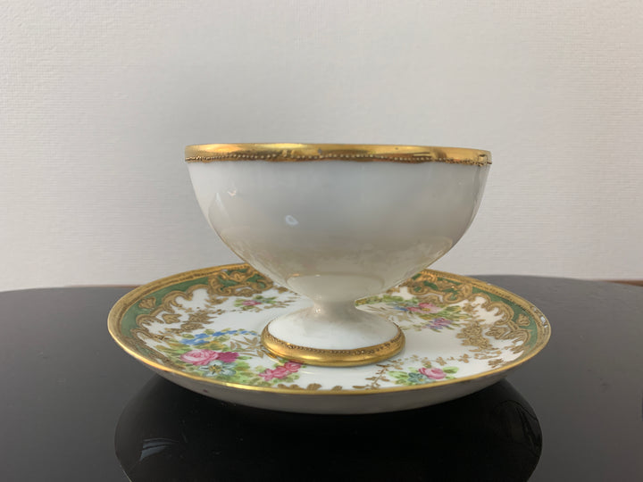 オールドノリタケ アールヌーボー様式 ピンクローズと金彩のティーカップ２