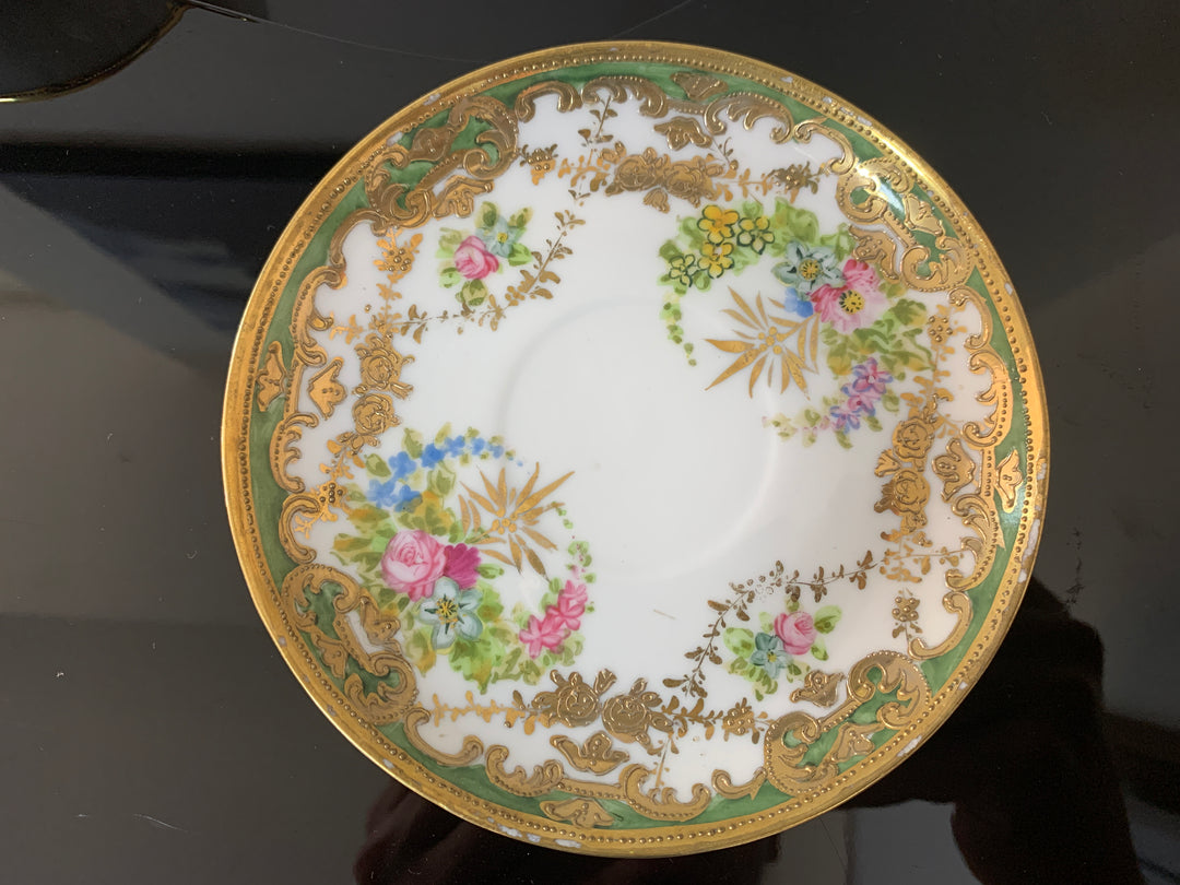 オールドノリタケ アールヌーボー様式 ピンクローズと金彩のティーカップ２