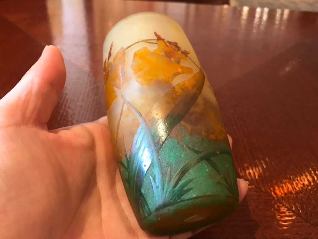 ドーム兄弟（ドームナンシー ）オレンジの花のタンブラー型花瓶