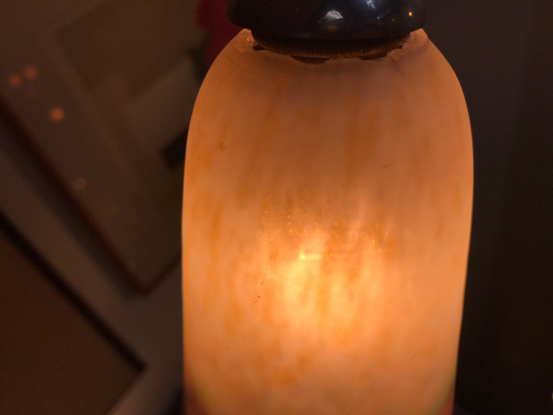 ミューラー兄弟　犬のブロンズのアンティークテーブルランプ