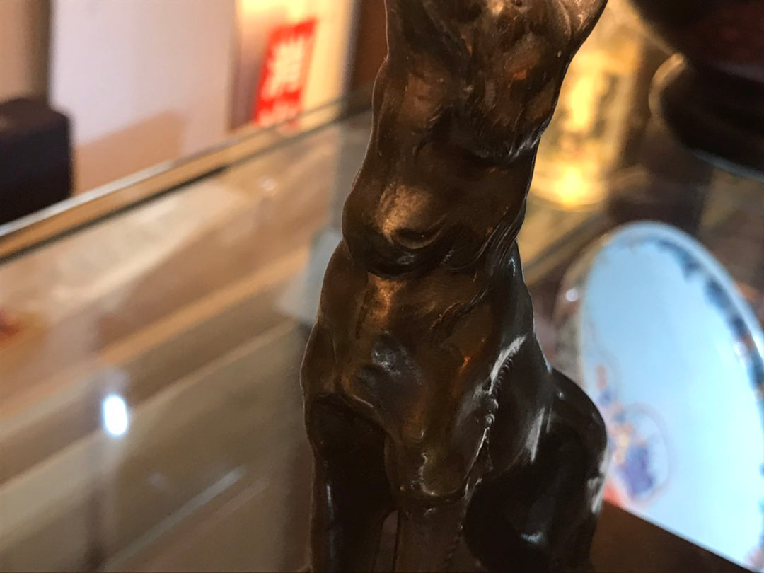 ミューラー兄弟　犬のブロンズのアンティークテーブルランプ