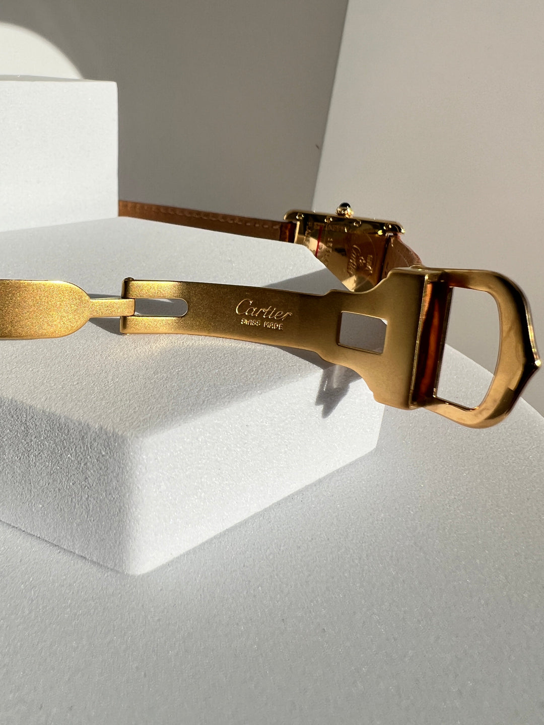 マスト ドゥ カルティエ タンク　レディースヴィンテージウォッチ ピンク アクアリーノ MMサイズ 純銀に18Kヴェルメイユ