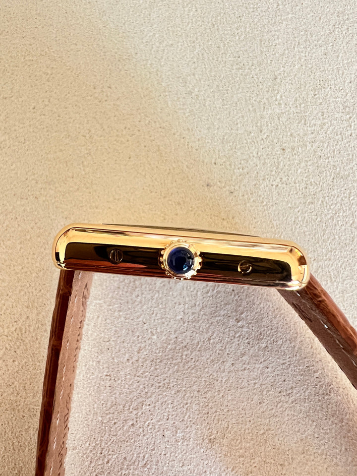 マスト ドゥ カルティエ タンク　レディースヴィンテージウォッチ ピンク アクアリーノ MMサイズ 純銀に18Kヴェルメイユ