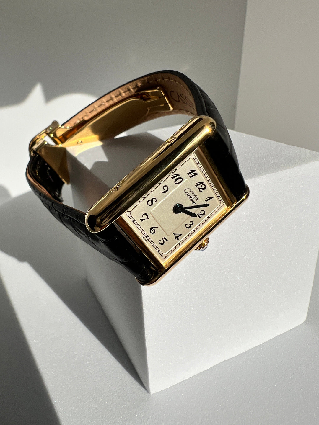 廃盤マスト ドゥ カルティエ タンク　レディースヴィンテージウォッチ ブレゲ数字 SMサイズ 純銀に18Kヴェルメイユ