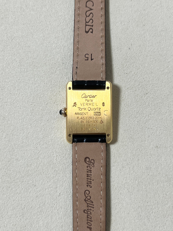 廃盤マスト ドゥ カルティエ タンク　レディースヴィンテージウォッチ ブレゲ数字 SMサイズ 純銀に18Kヴェルメイユ