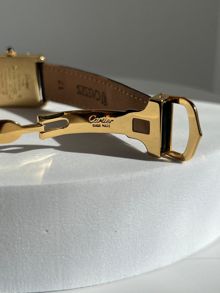 廃盤マスト ドゥ カルティエ タンク　ユニセックス ヴィンテージウォッチ ブレゲ数字 LMサイズ 純銀に18Kヴェルメイユ