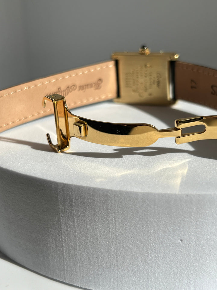 廃盤マスト ドゥ カルティエ タンク　ユニセックス ヴィンテージウォッチ ブレゲ数字 LMサイズ 純銀に18Kヴェルメイユ