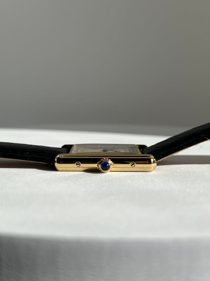 廃盤マスト ドゥ カルティエ タンク　ユニセックス ヴィンテージウォッチ ブレゲ数字 LMサイズ 純銀に18Kヴェルメイユ