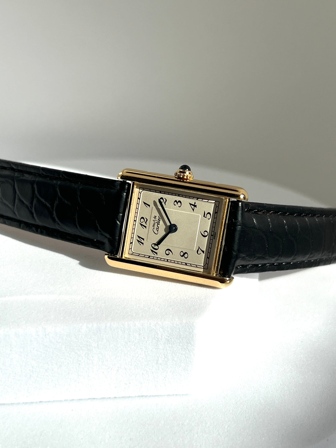 廃盤マスト ドゥ カルティエ タンク　ユニセックス ヴィンテージウォッチ ブレゲ数字 LMサイズ 純銀に18Kヴェルメイユ