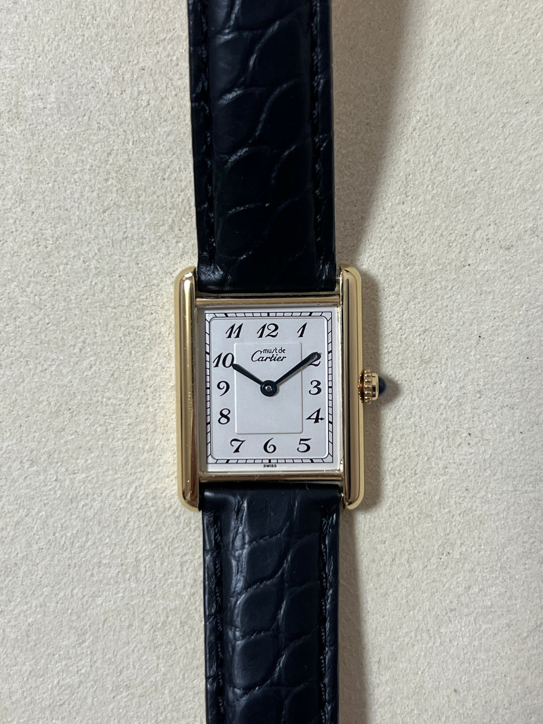 廃盤マスト ドゥ カルティエ タンク　ユニセックス ヴィンテージウォッチ ブレゲ数字 LMサイズ 純銀に18Kヴェルメイユ