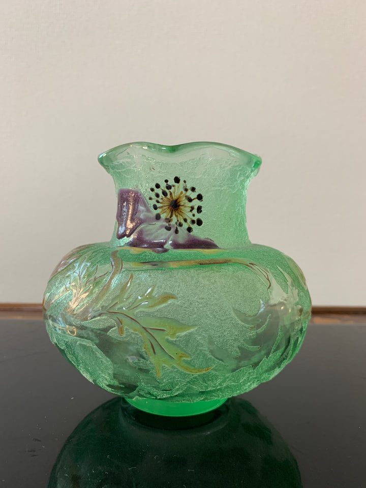 エミールガレ 初期作品 エナメルガラスの花紋花瓶