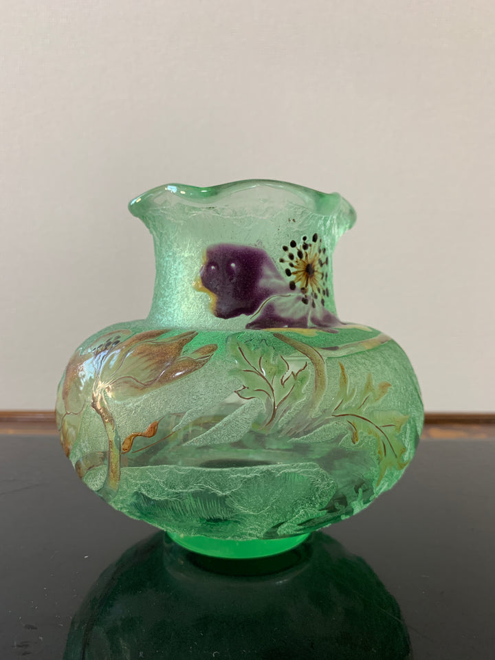 エミールガレ 初期作品 エナメルガラスの花紋花瓶