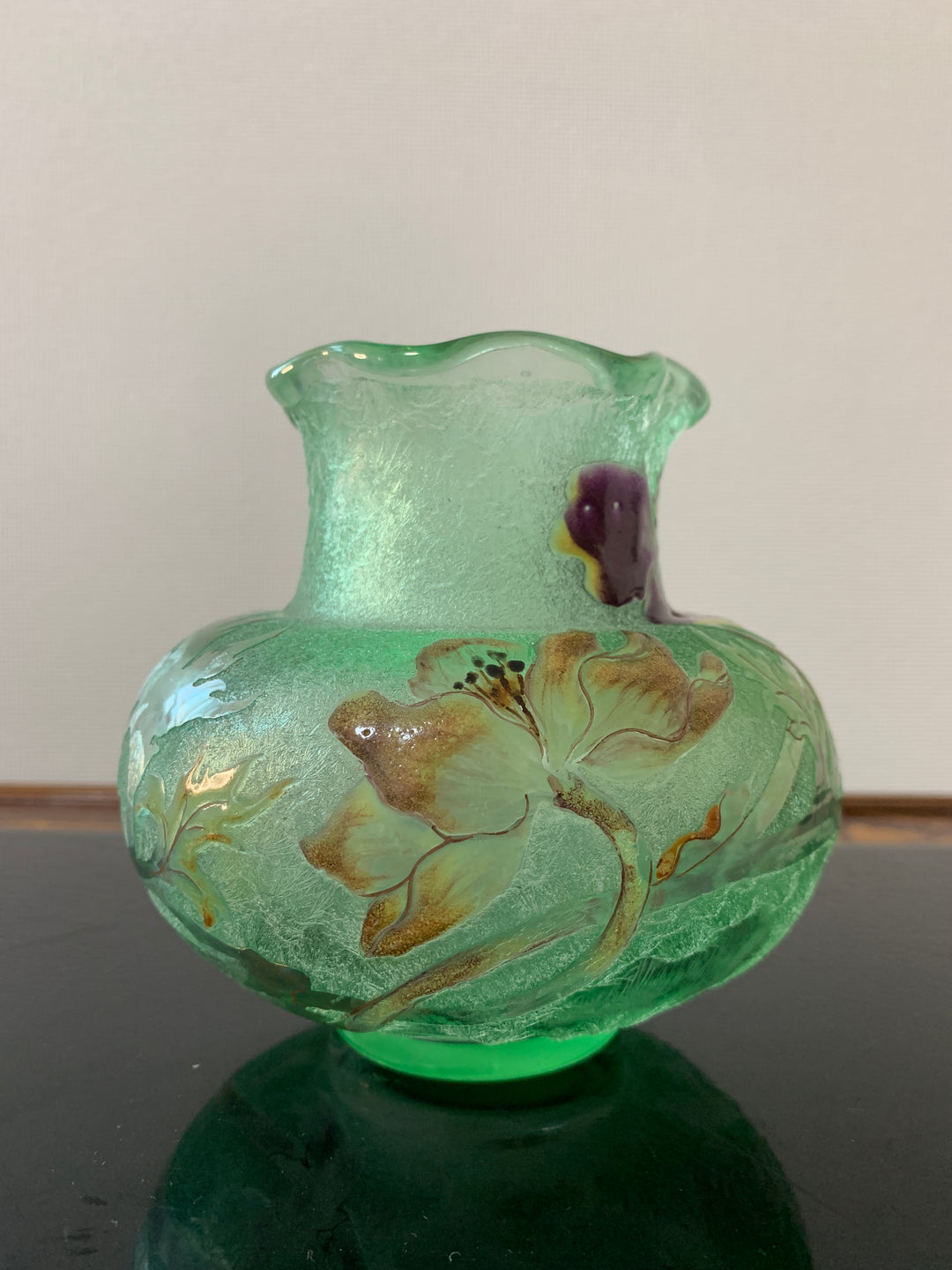 エミールガレ 初期作品 エナメルガラスの花紋花瓶