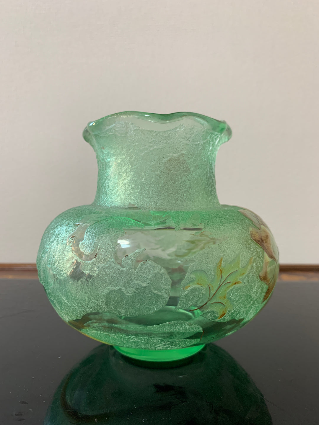 エミールガレ 初期作品 エナメルガラスの花紋花瓶