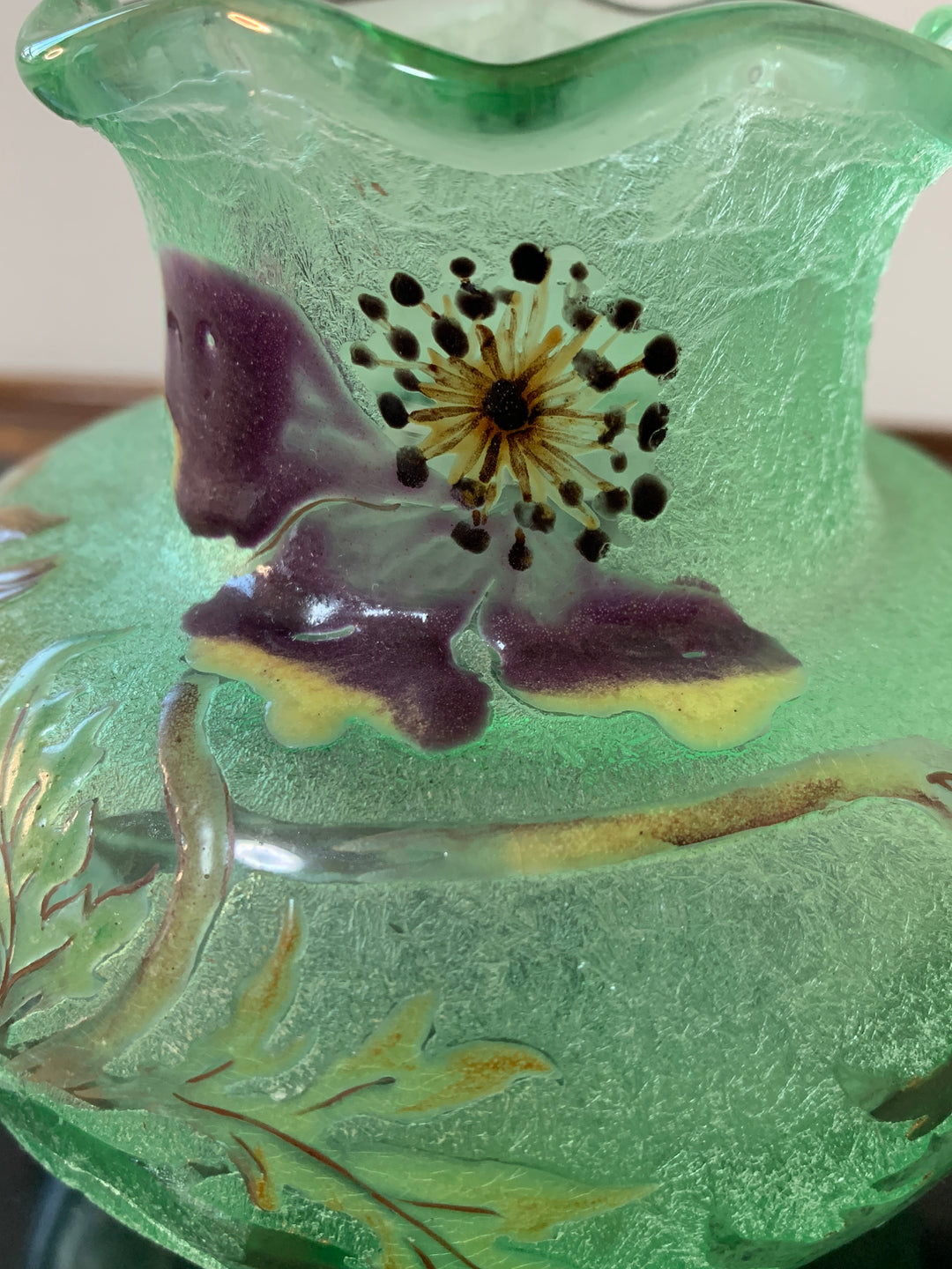 エミールガレ 初期作品 エナメルガラスの花紋花瓶