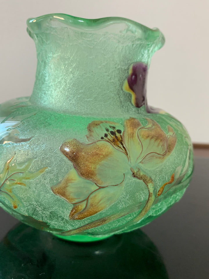 エミールガレ 初期作品 エナメルガラスの花紋花瓶