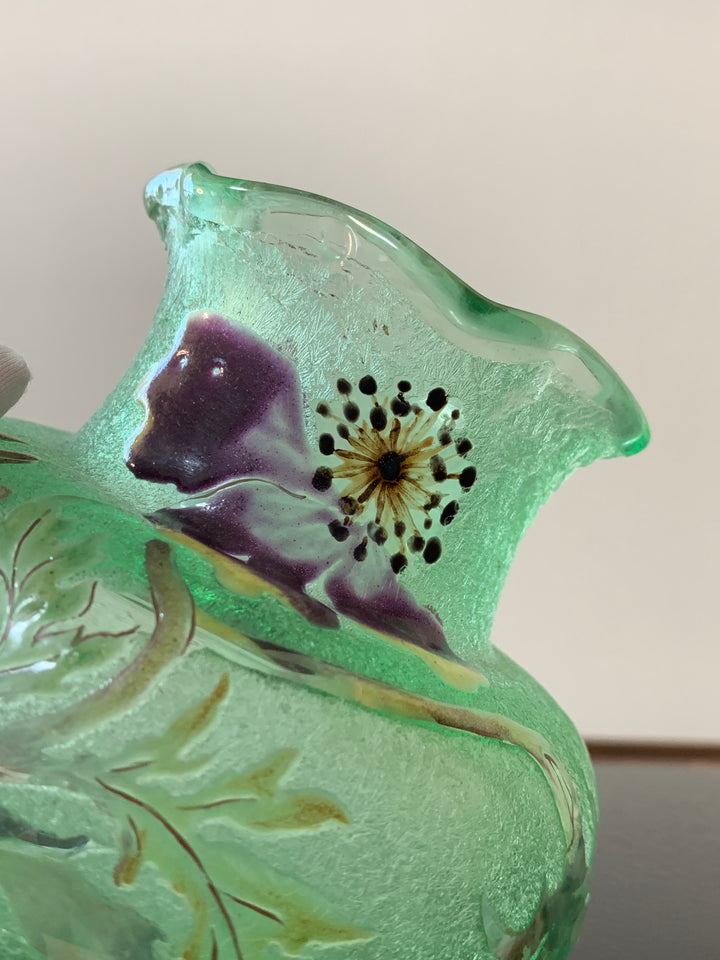 エミールガレ 初期作品 エナメルガラスの花紋花瓶