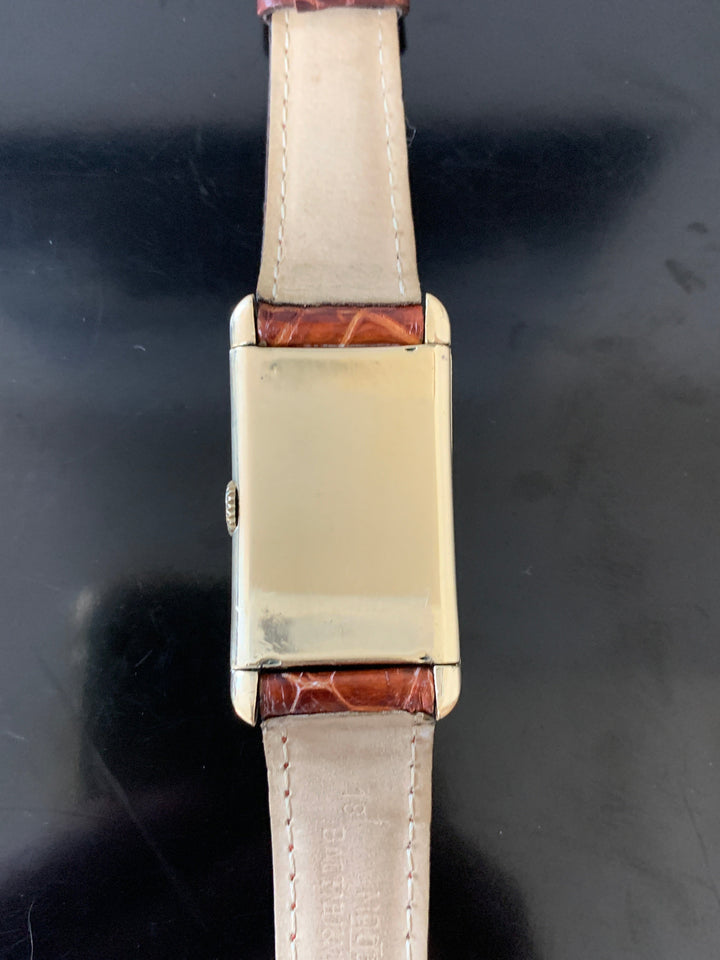 モバード（MOVADO）14k カービプラン アールデコ時代 レクタンギュラー型腕時計