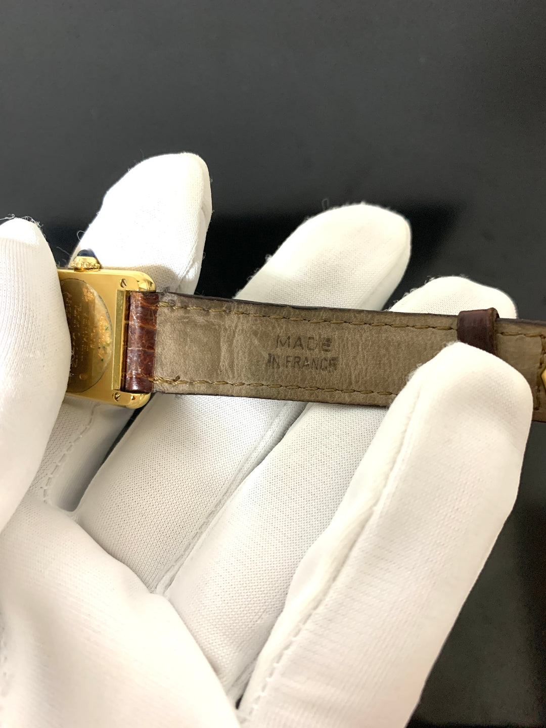 カルティエ 腕時計 マスト タンク ヴェルメイユ レディース 手巻き SV925 革ベルト