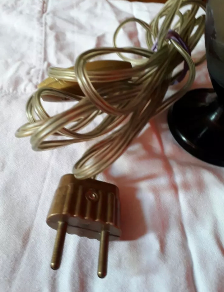 エミールガレ　風景が描かれたアンティークテーブルランプ（ベッドサイドランプ）