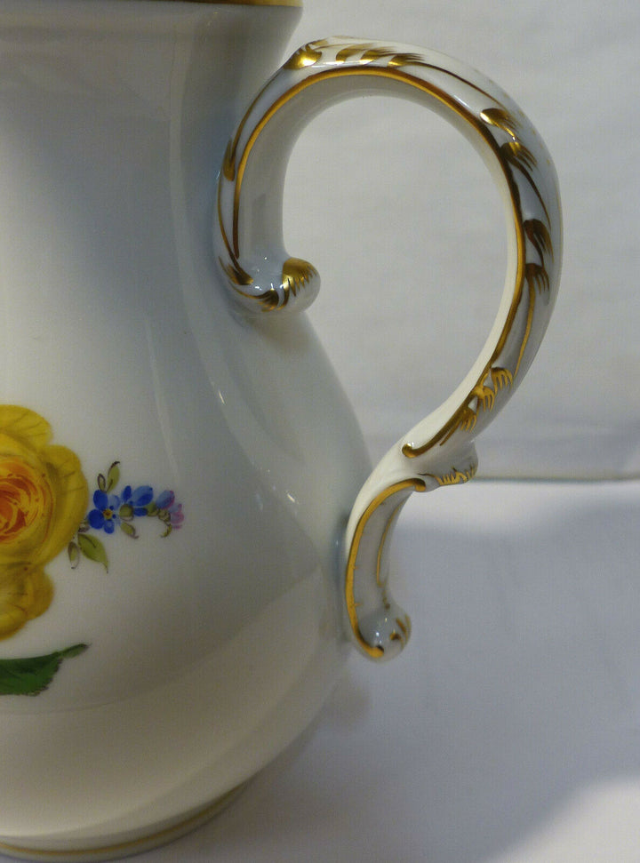 マイセン(Meissen)　モカポット　イエローローズ・勿忘草　1級品