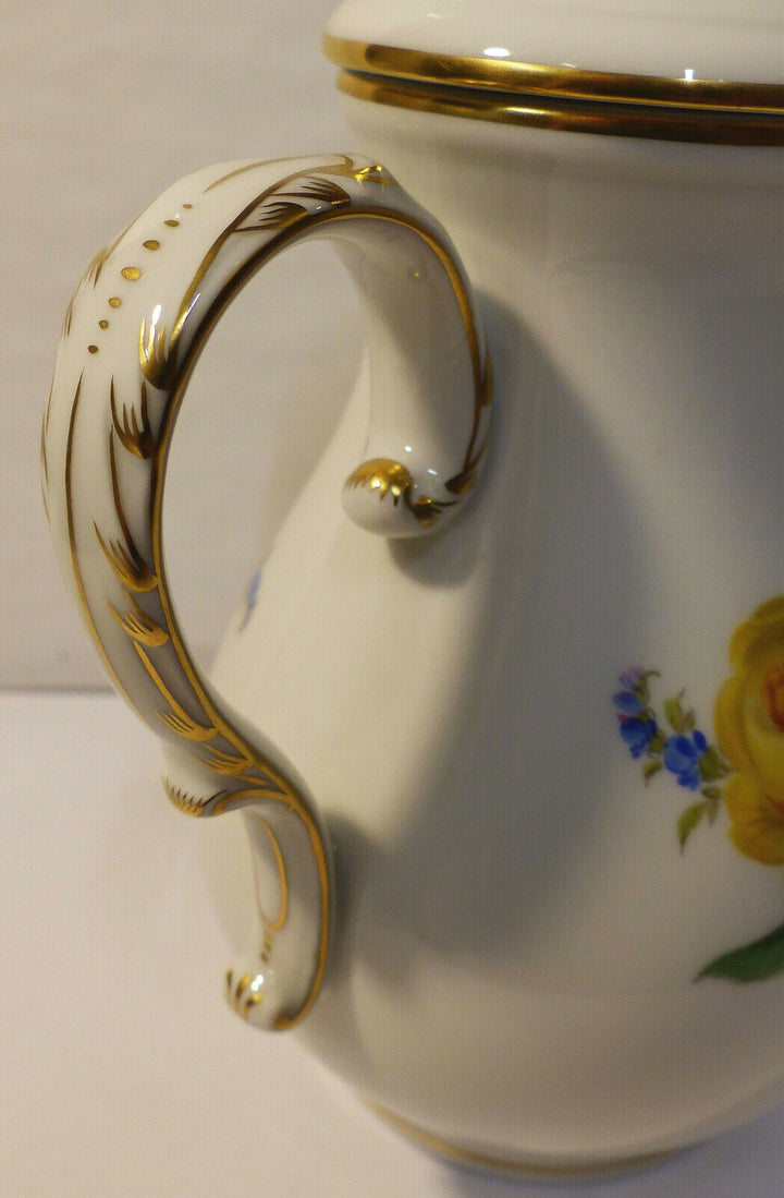 マイセン(Meissen)　モカポット　イエローローズ・勿忘草　1級品