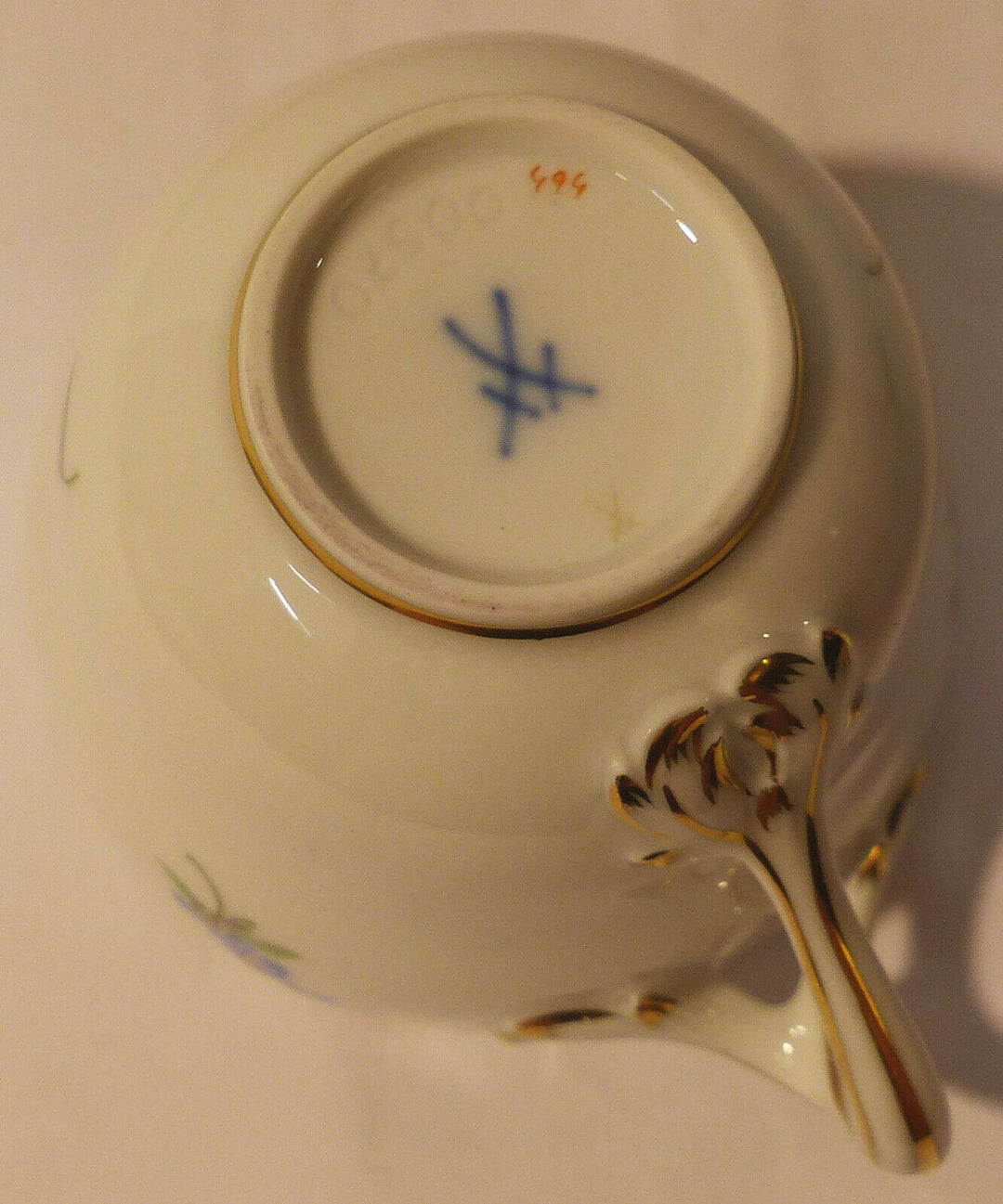 マイセン(Meissen)　カップ＆ソーサーセット　イエローローズ・勿忘草　1級品