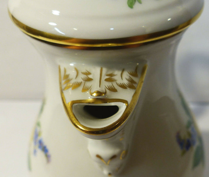 マイセン(Meissen)　モカポット　イエローローズ・勿忘草　1級品