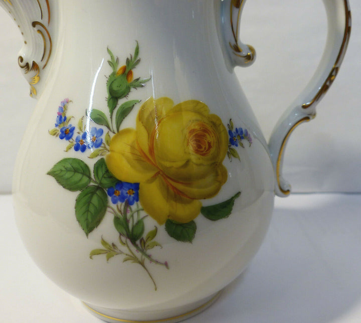 マイセン(Meissen)　モカポット　イエローローズ・勿忘草　1級品