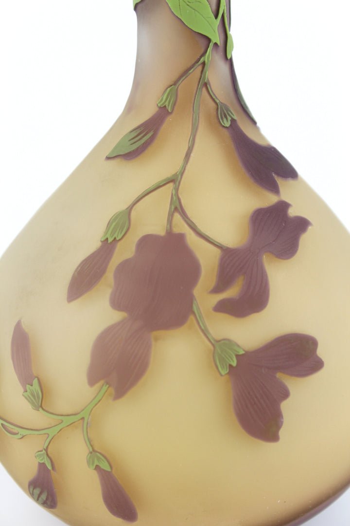 エミールガレ　藤の花が描かれたバンジョー型花瓶