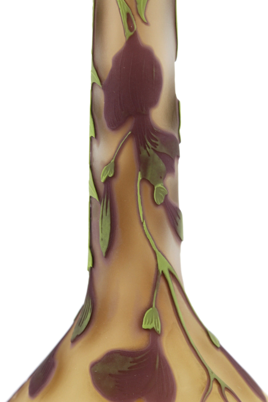 エミールガレ　藤の花が描かれたバンジョー型花瓶