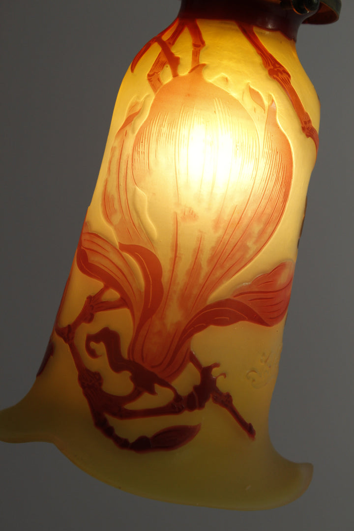 エミールガレ マグノリアの花のテーブルランプ アールヌーボー