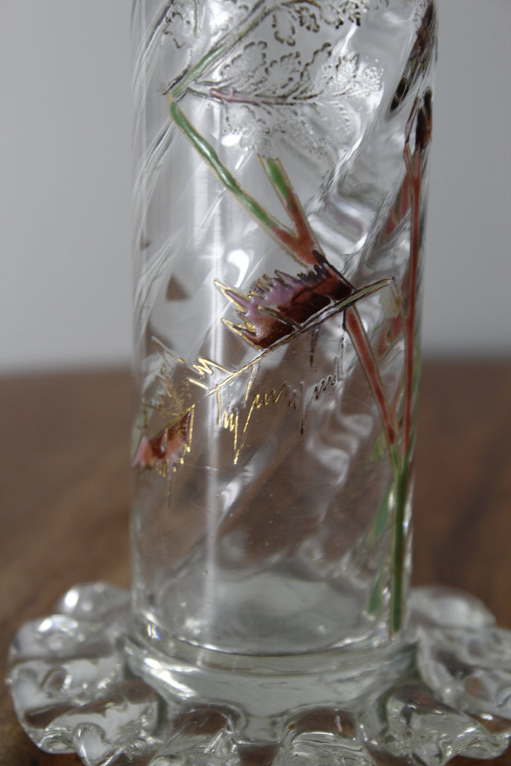 エミールガレ　エナメルガラスの初期作品　自然の草花の花瓶（ジャポニズム）