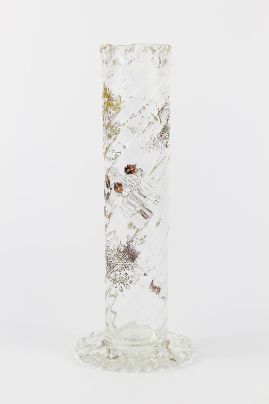 エミールガレ　エナメルガラスの初期作品　自然の草花の花瓶（ジャポニズム）